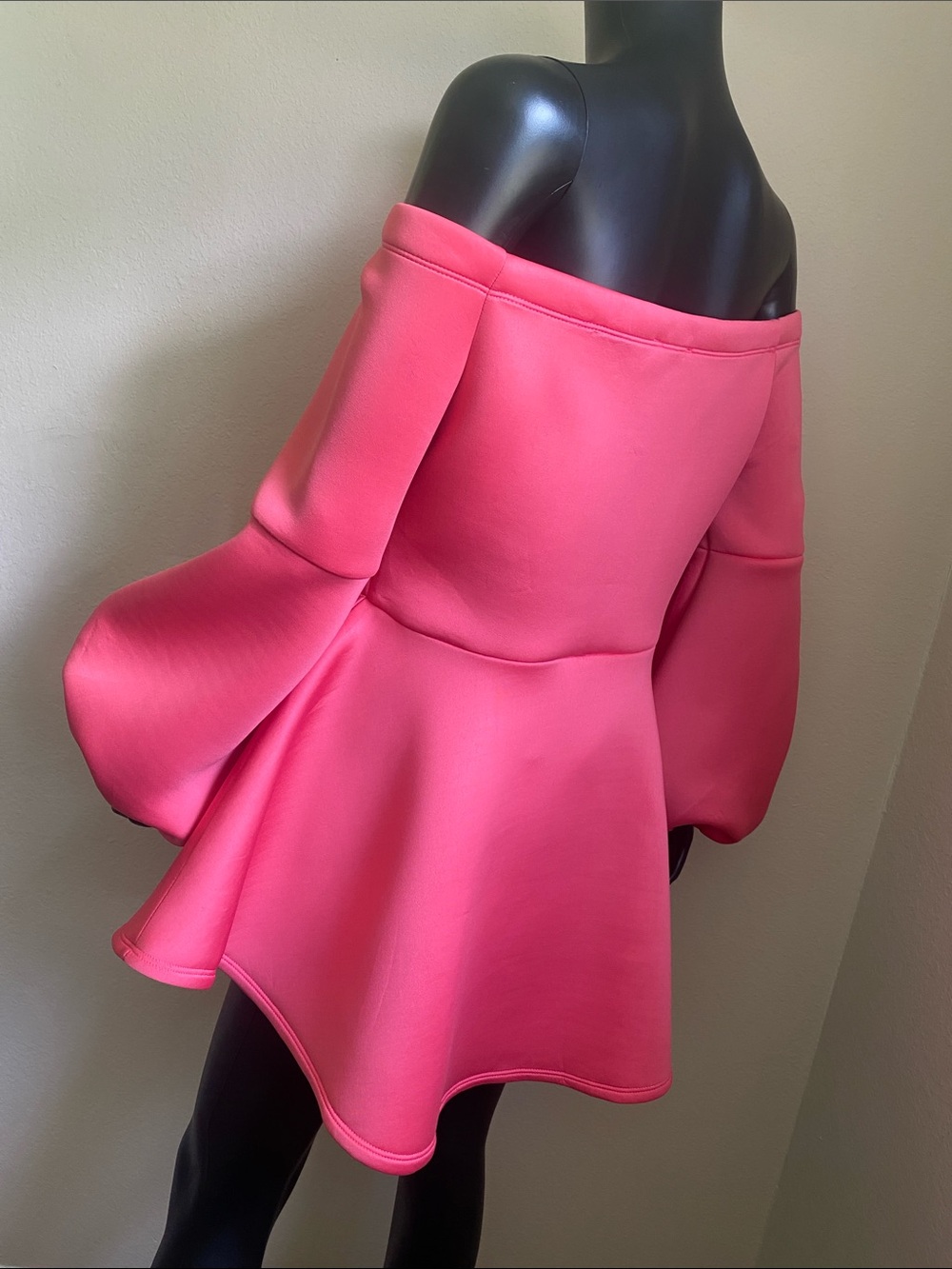 Fashion Nova Princess Barbiecore Pink Peplum Balloon-Sleeve Romper Dress ✨ NWTs - Picture 8 of 15